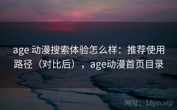 age 动漫搜索体验怎么样：推荐使用路径（对比后），age动漫首页目录