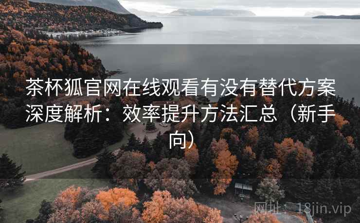 茶杯狐官网在线观看有没有替代方案深度解析：效率提升方法汇总（新手向）
