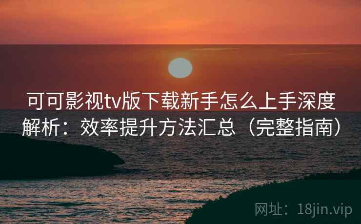 可可影视tv版下载新手怎么上手深度解析：效率提升方法汇总（完整指南）