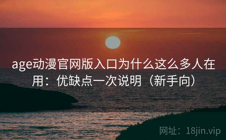 age动漫官网版入口为什么这么多人在用：优缺点一次说明（新手向）